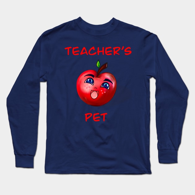 The best teacher appreciation day gift teacher’s pet - gifts for teachers Smiling anime manga red apple Long Sleeve T-Shirt by Artonmytee